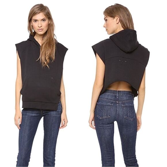 Osklen Rio De Janeiro Black Overlap Hooded Oversized Sweatshirt Sz S - Picture 1 of 9